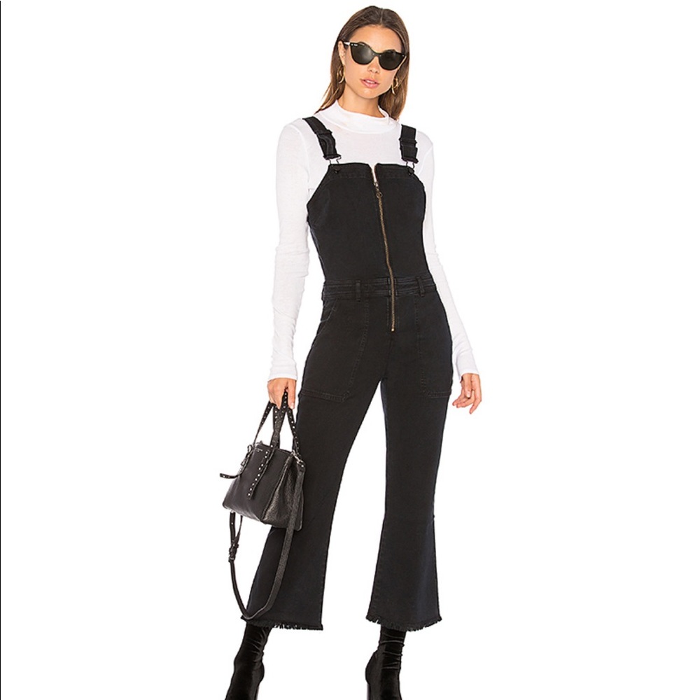 Revolve Zip Front Crop Flare Overall